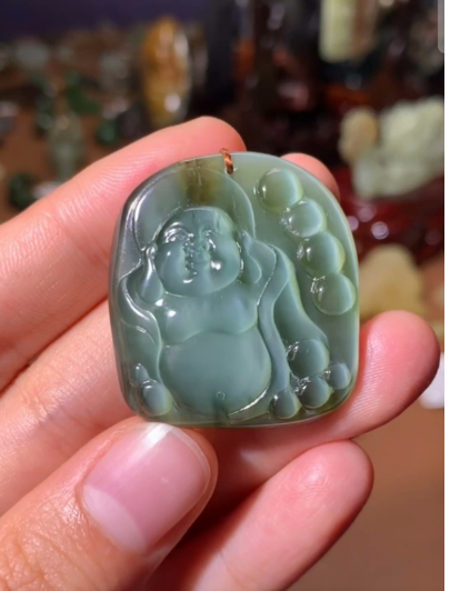 Hotan Jade Cat's Eye Buddha Jewelry